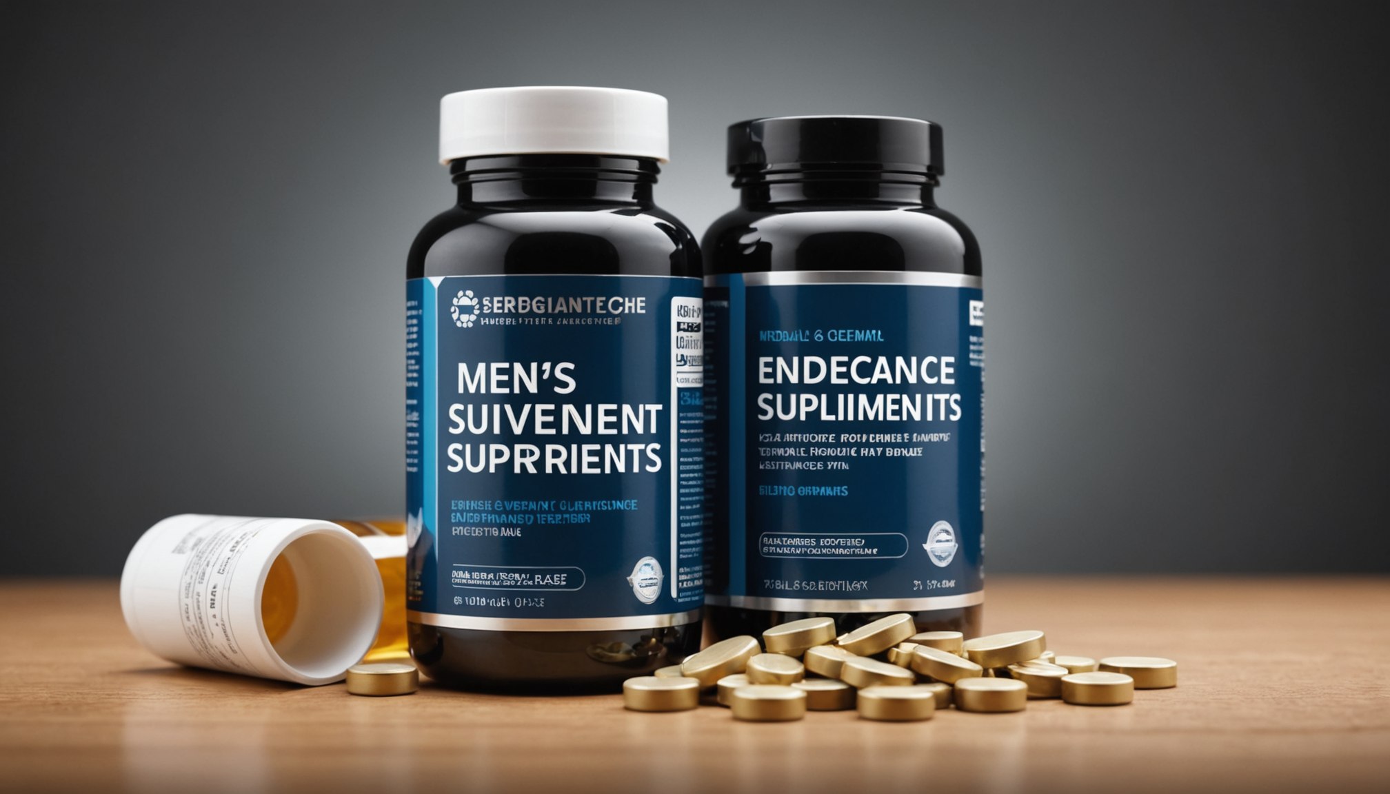 Educational illustration showing vitamins, minerals, and herbal supplements commonly discussed in men’s sexual health